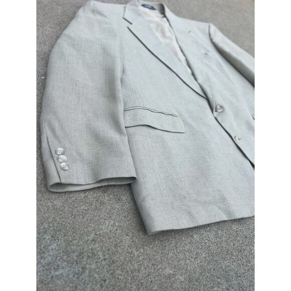 Vintage Haggar Tan Beige Two Button Tailored Blazer Size 44 American USA - Picture 2 of 6